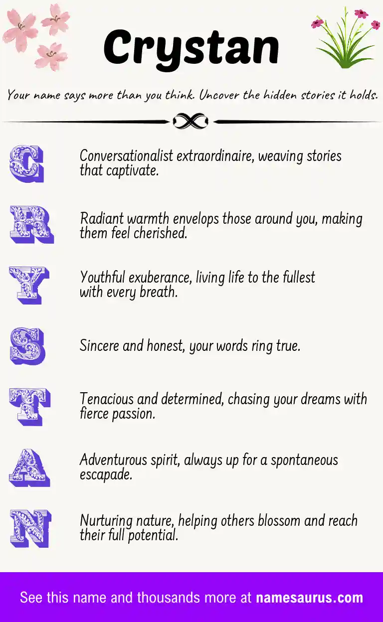 Acrostic poem about Crystan.