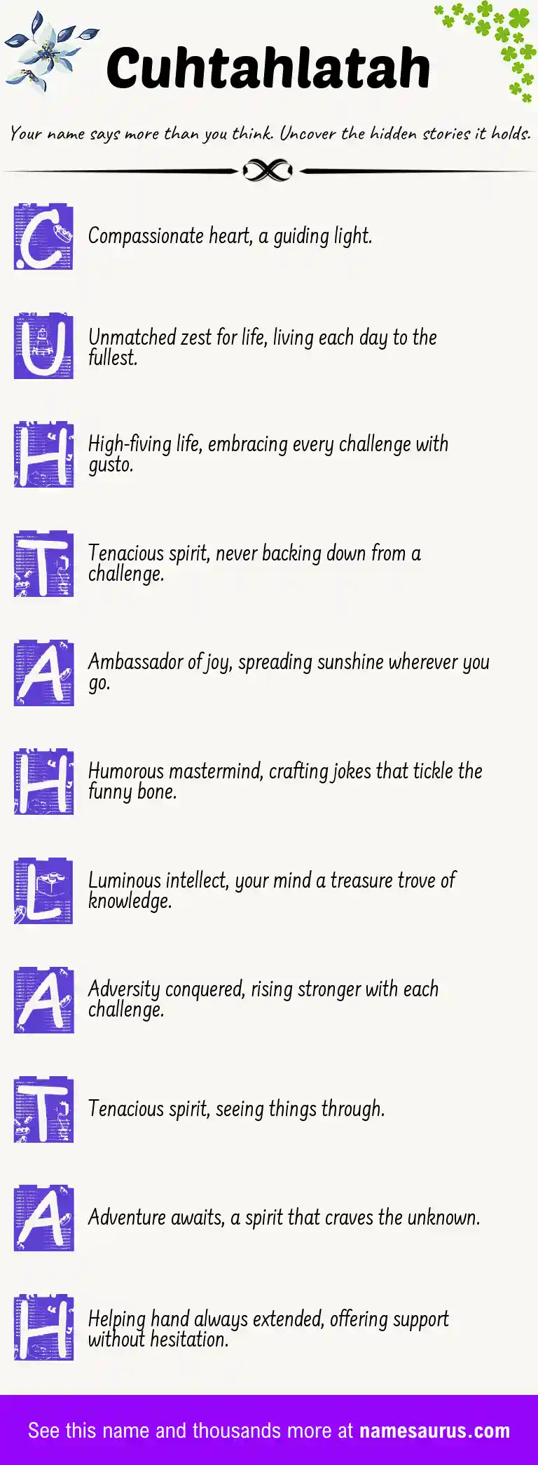 Acrostic poem about Cuhtahlatah.