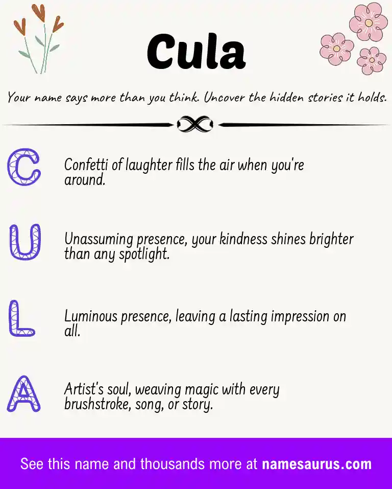 Acrostic poem about Cula.