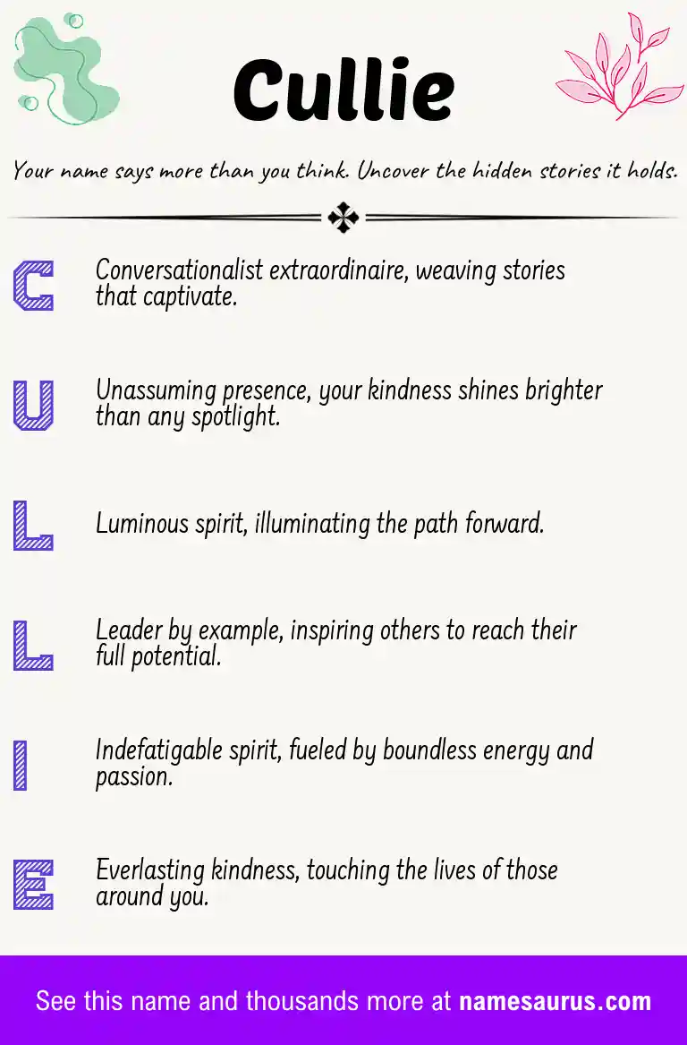 Acrostic poem about Cullie.