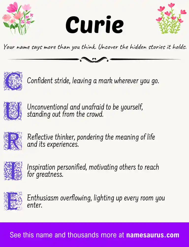 Acrostic poem about Curie.