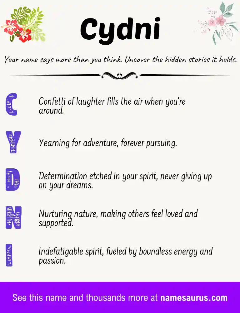 Acrostic poem about Cydni.