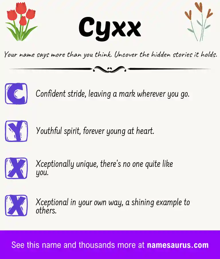 Acrostic poem about Cyxx.