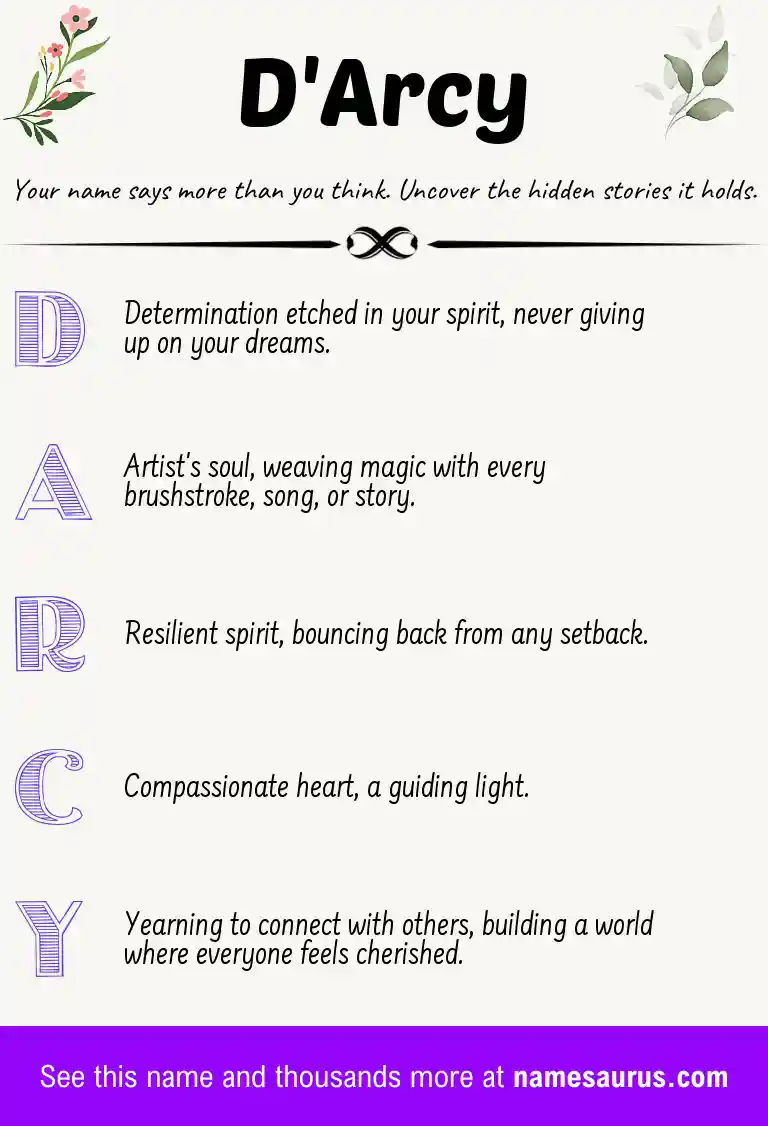 Acrostic poem about D'Arcy.