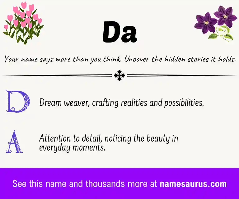 Acrostic poem about Da.