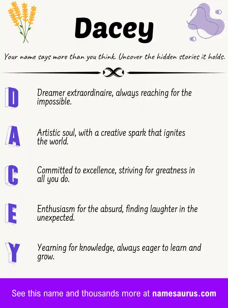 Acrostic poem about Dacey.