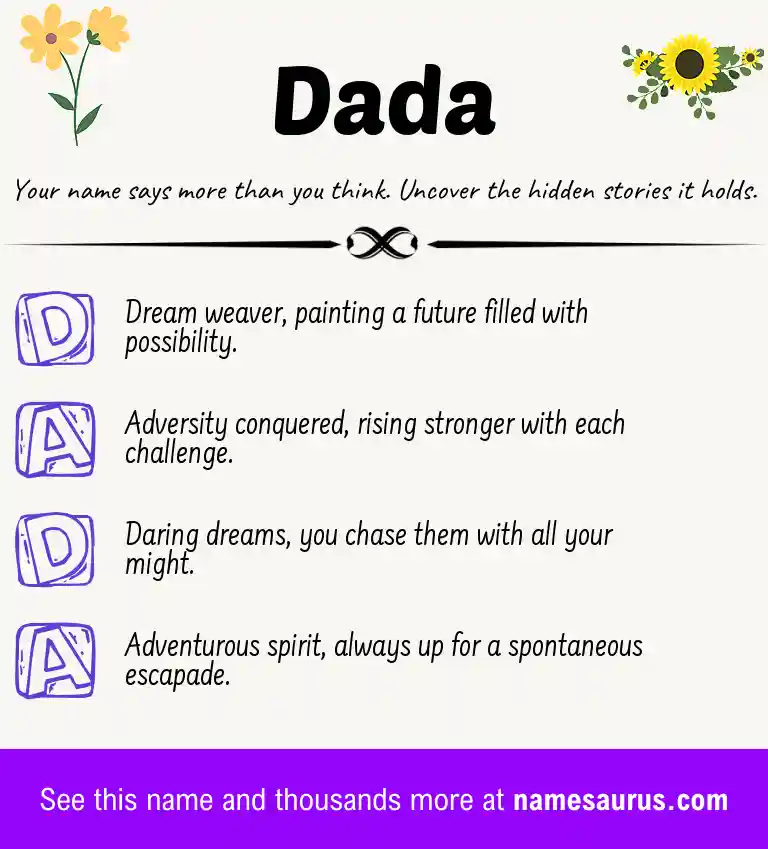 Acrostic poem about Dada.