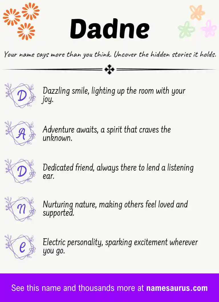 Acrostic poem about Dadne.