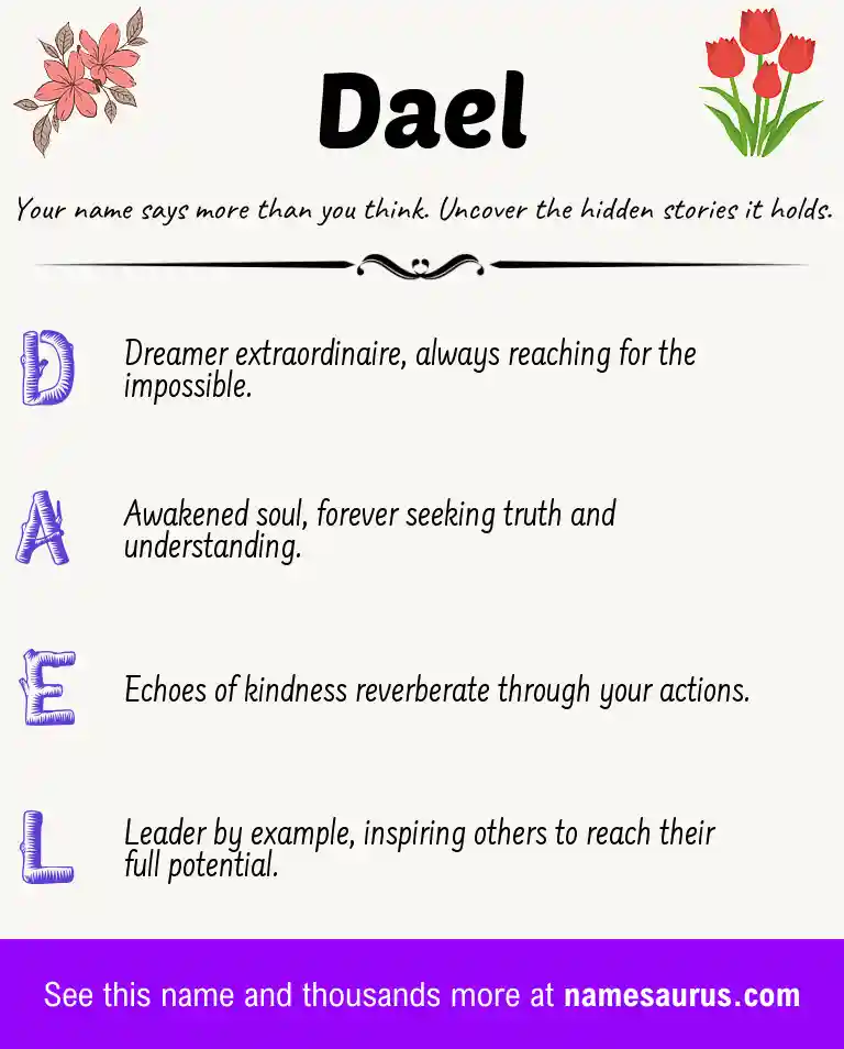 Acrostic poem about Dael.
