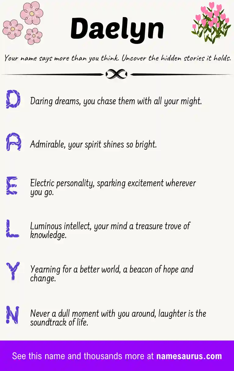 Acrostic poem about Daelyn.