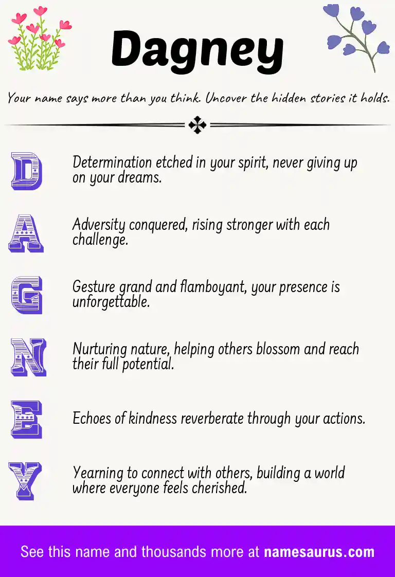 Acrostic poem about Dagney.