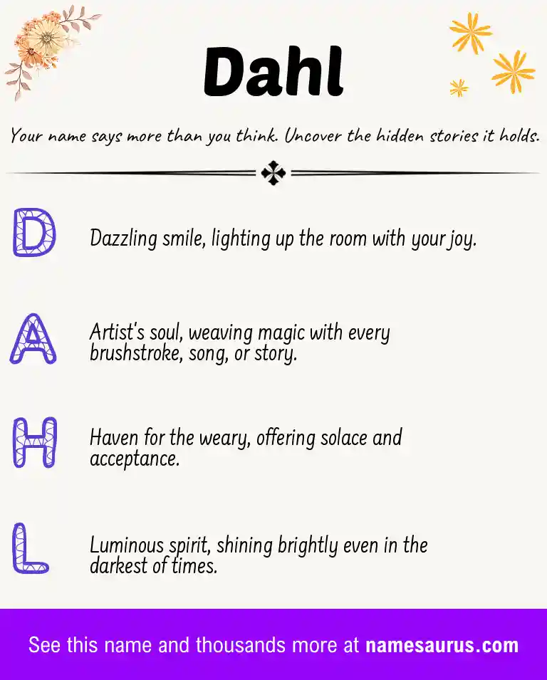 Acrostic poem about Dahl.