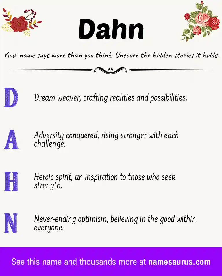 Acrostic poem about Dahn.