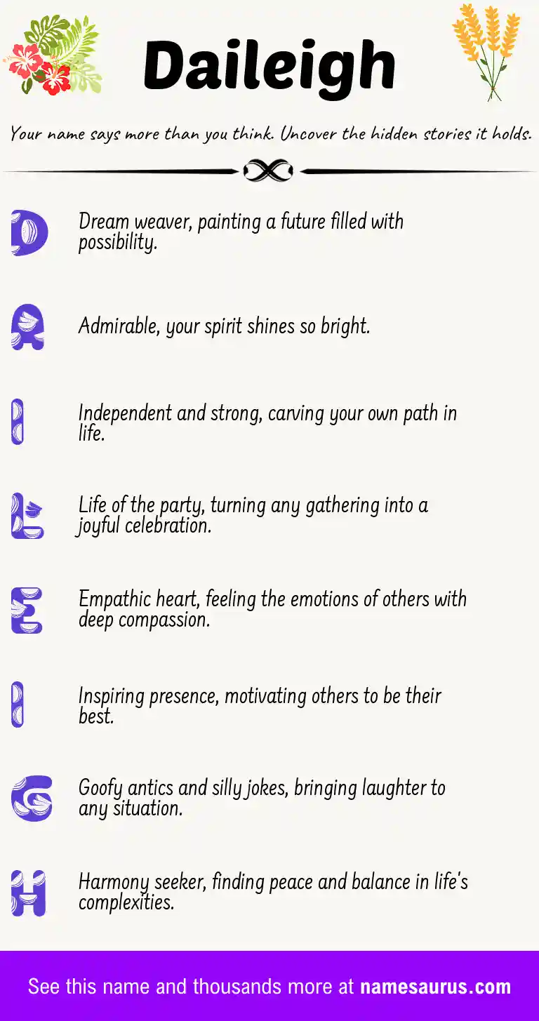 Acrostic poem about Daileigh.