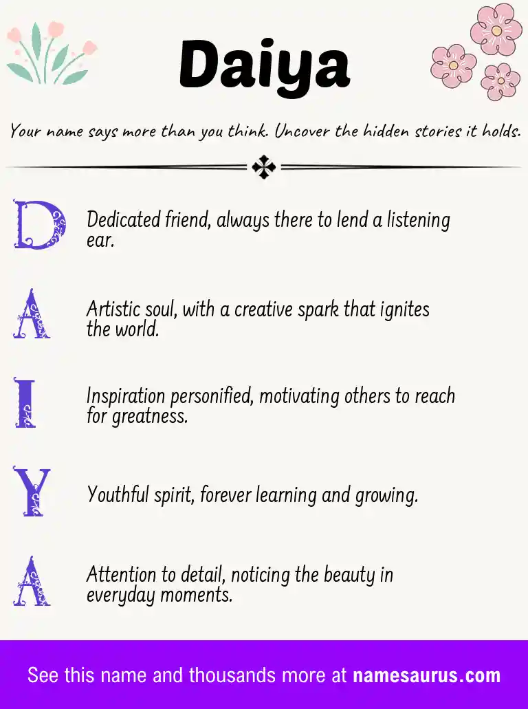 Acrostic poem about Daiya.