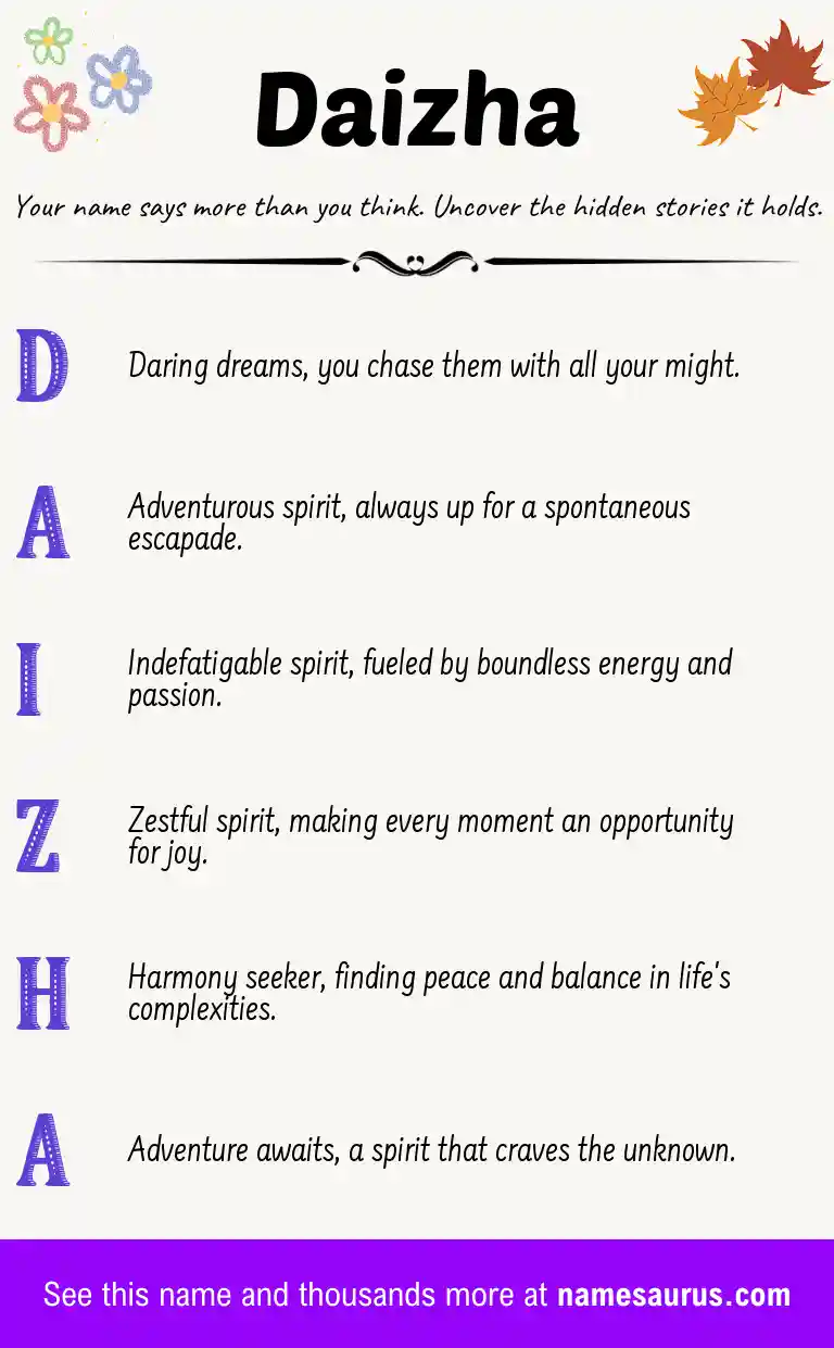 Acrostic poem about Daizha.