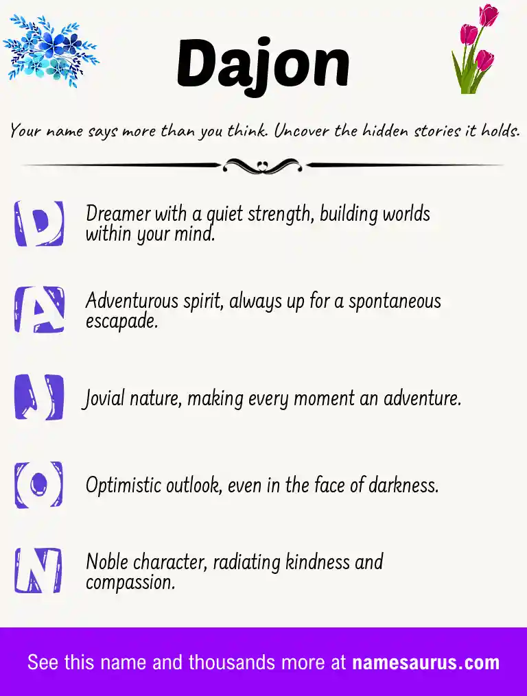 Acrostic poem about Dajon.