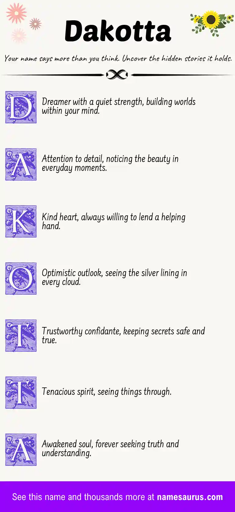 Acrostic poem about Dakotta.