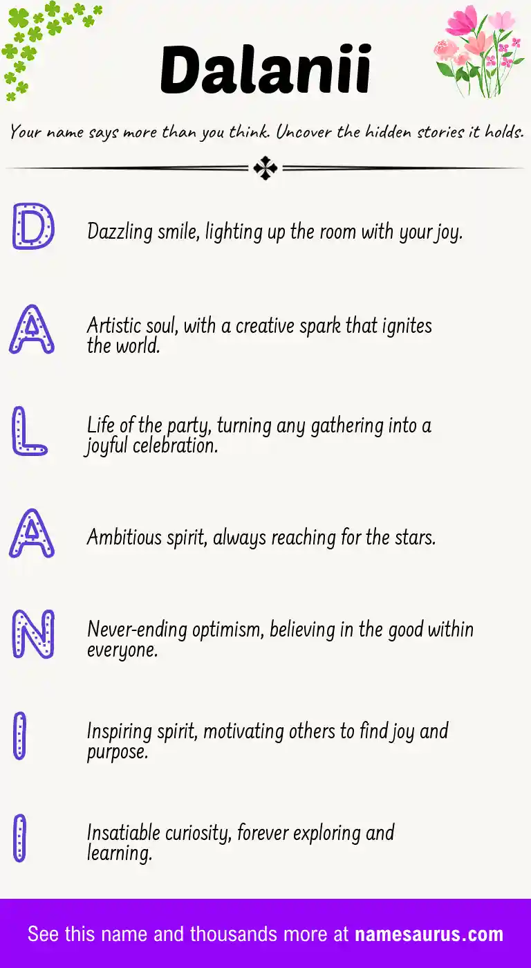 Acrostic poem about Dalanii.