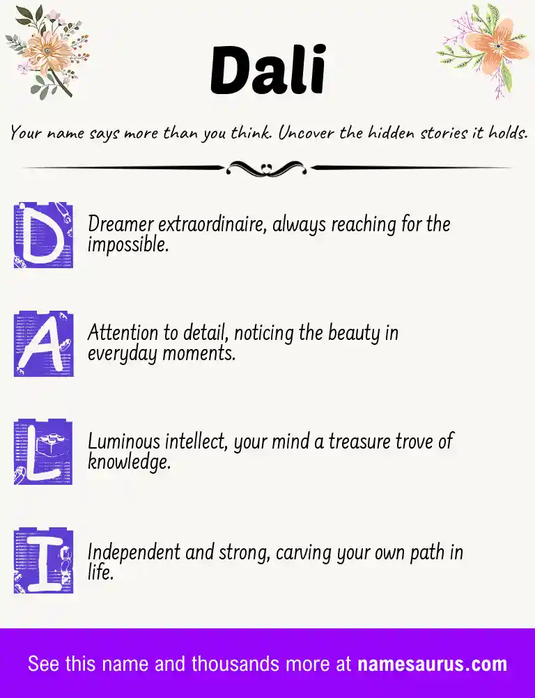 Acrostic poem about Dali.