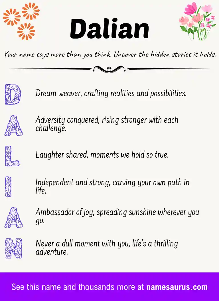 Acrostic poem about Dalian.