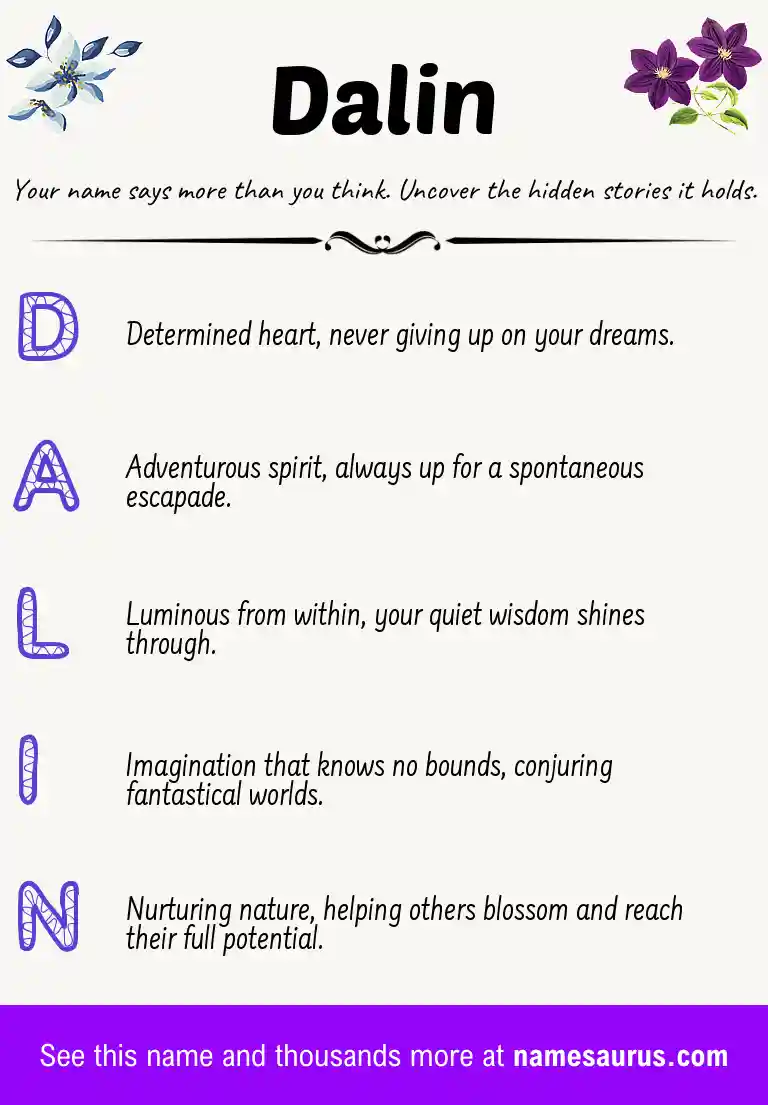 Acrostic poem about Dalin.