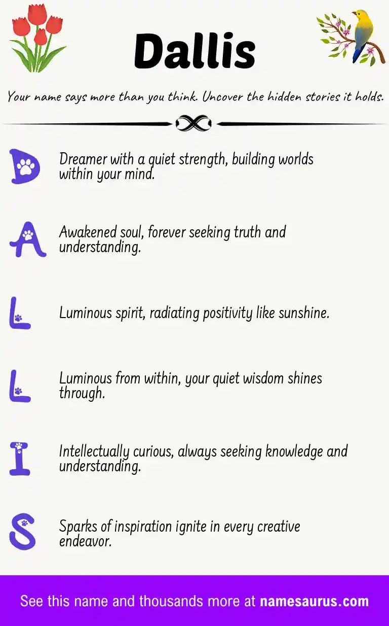Acrostic poem about Dallis.