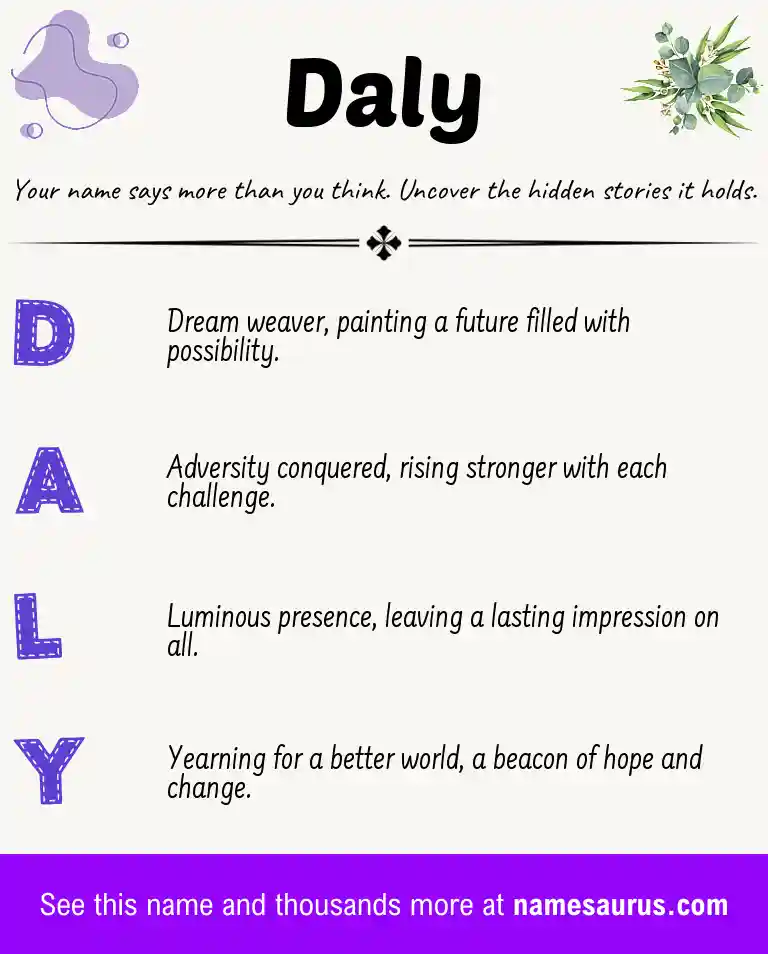Acrostic poem about Daly.