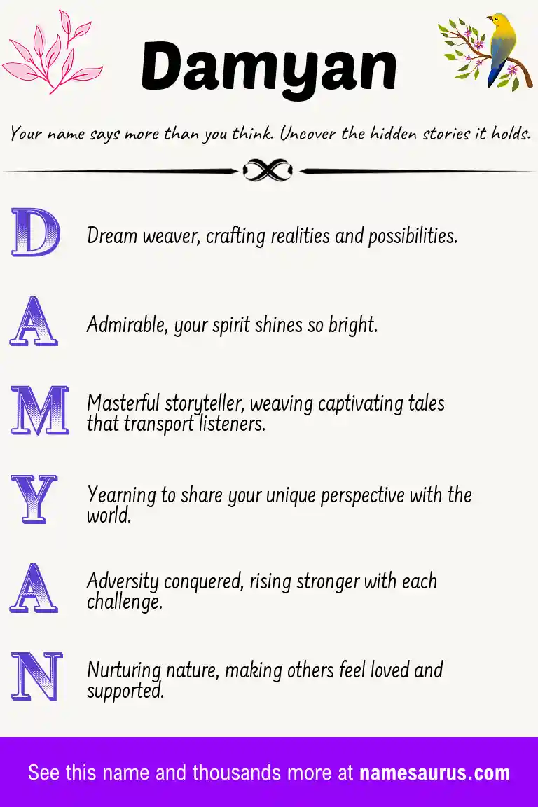 Acrostic poem about Damyan.