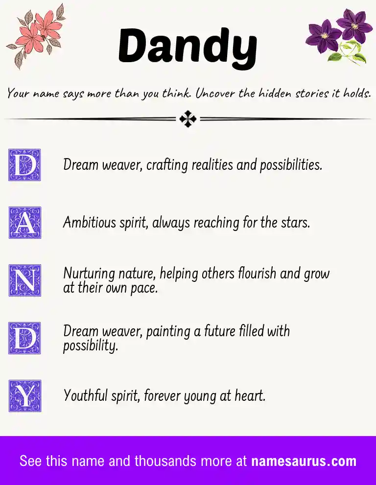 Acrostic poem about Dandy.