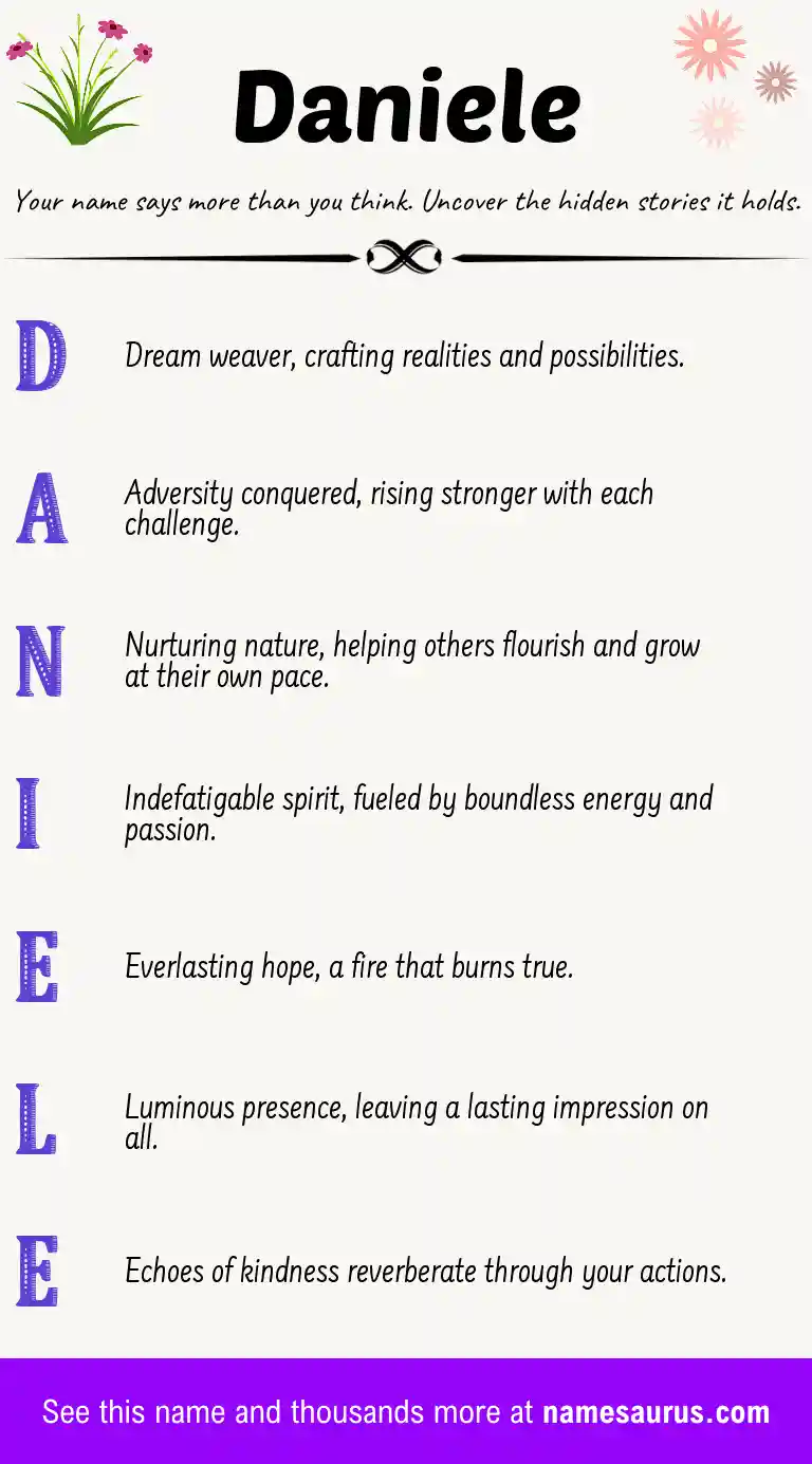 Acrostic poem about Daniele.