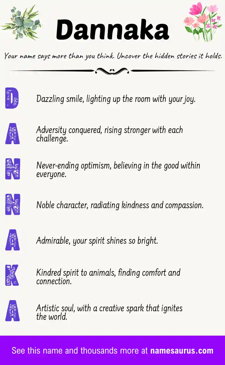 Acrostic poem about Dannaka.