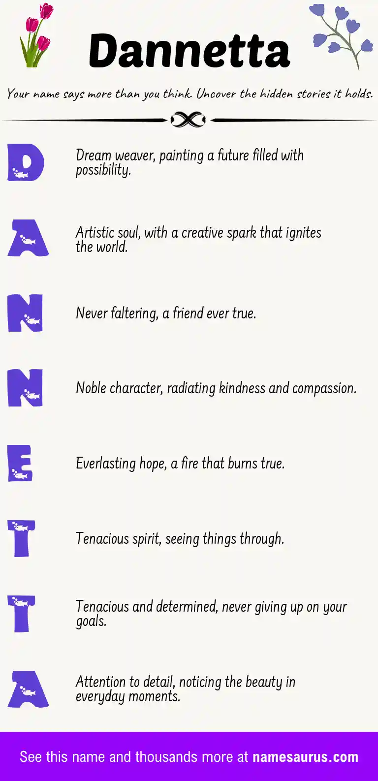 Acrostic poem about Dannetta.