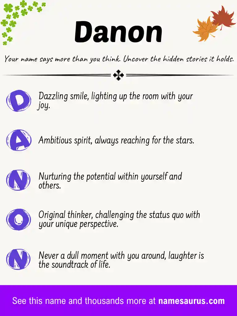 Acrostic poem about Danon.