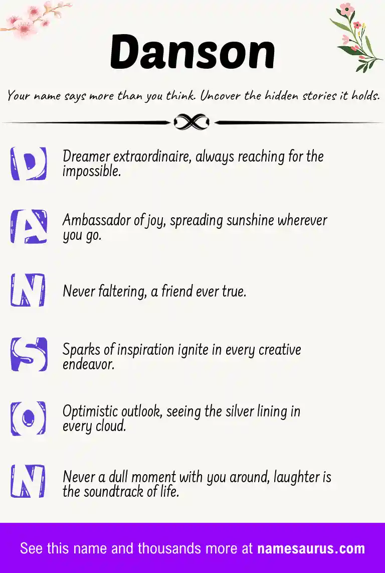 Acrostic poem about Danson.