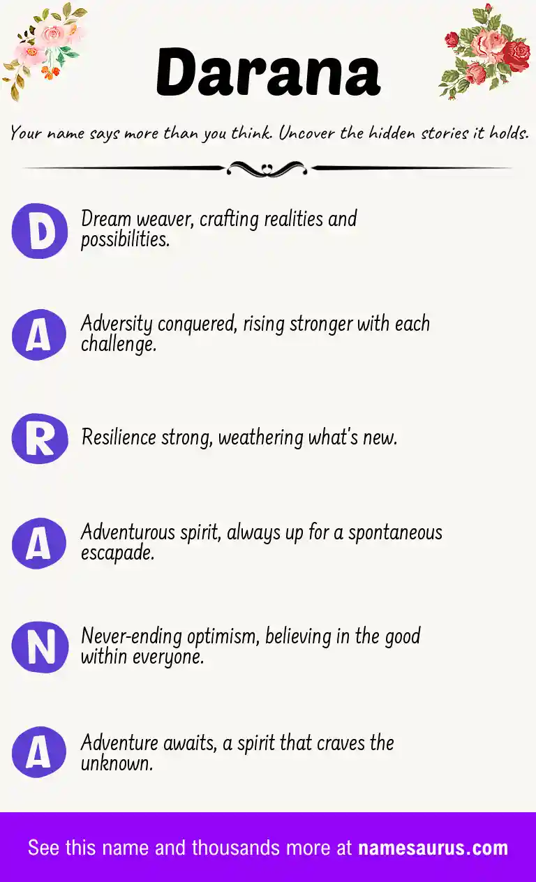 Acrostic poem about Darana.