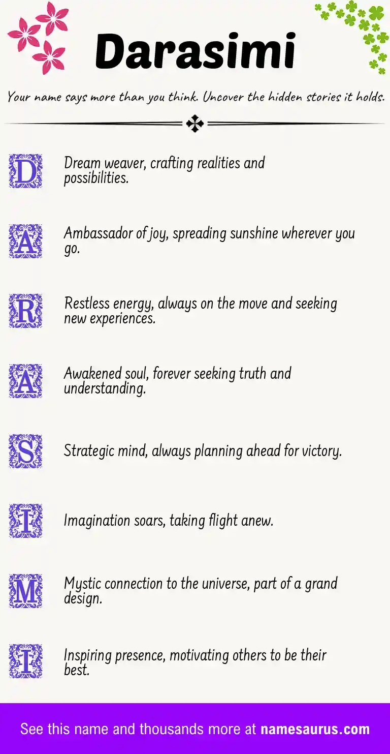 Acrostic poem about Darasimi.