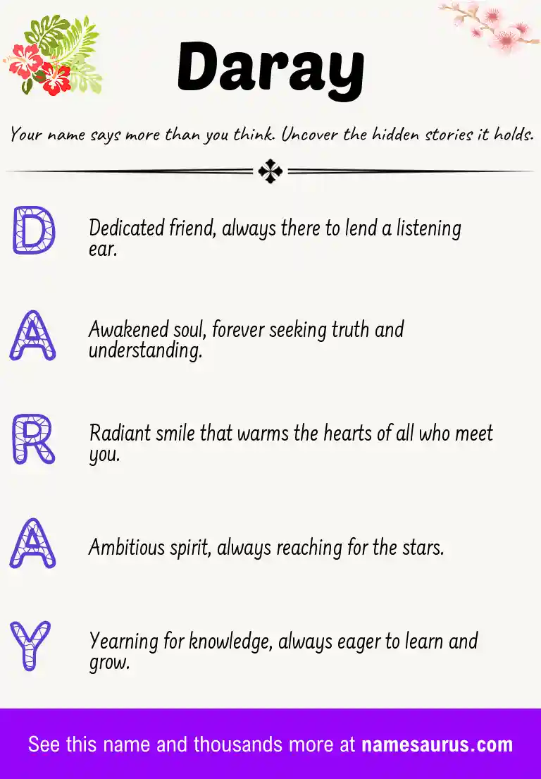 Acrostic poem about Daray.