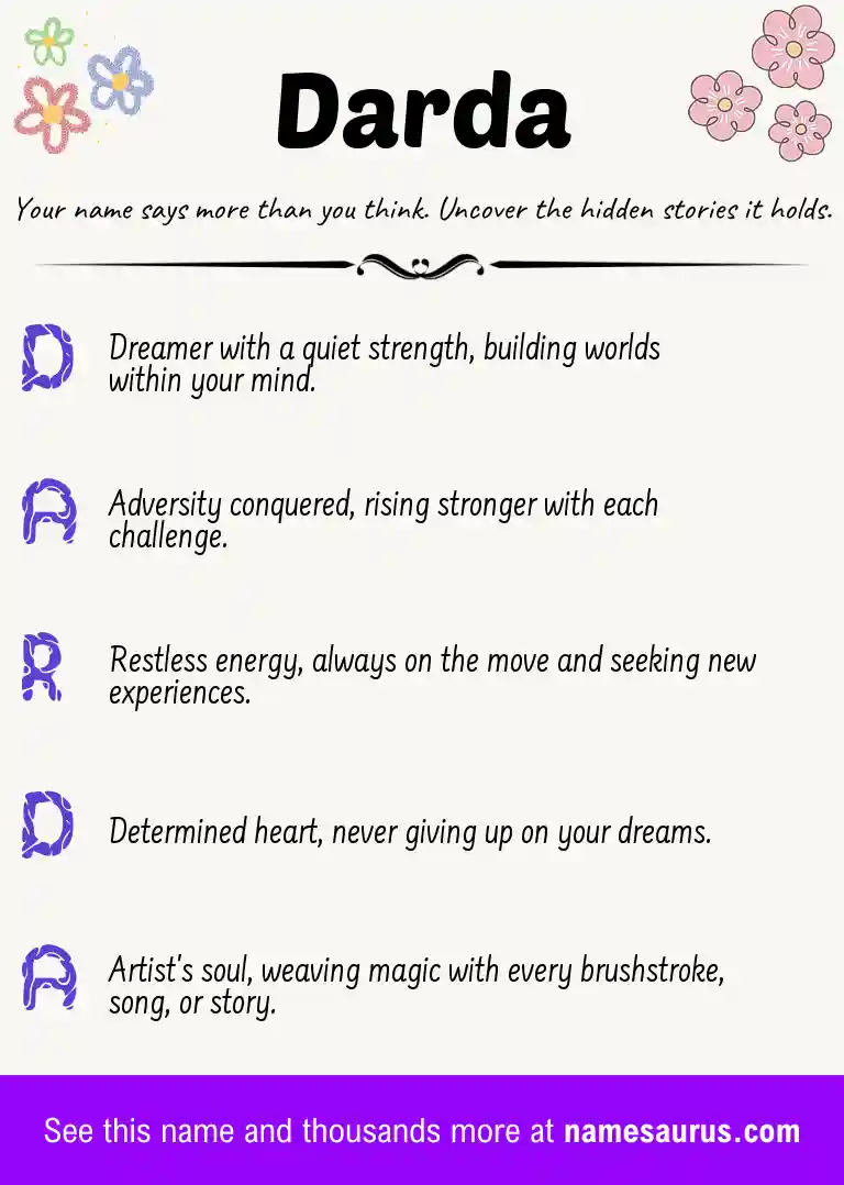 Acrostic poem about Darda.