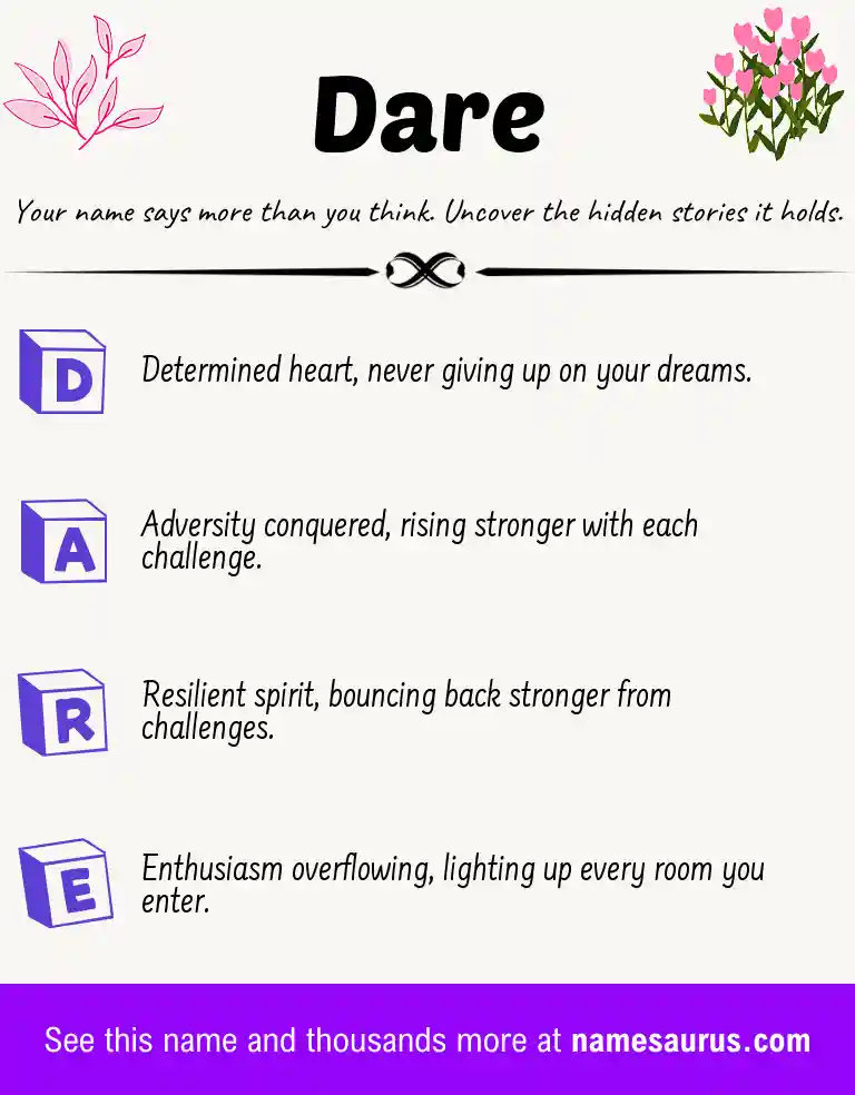 Acrostic poem about Dare.