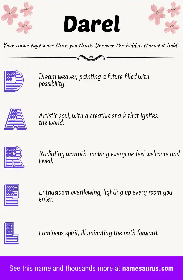 Acrostic poem about Darel.