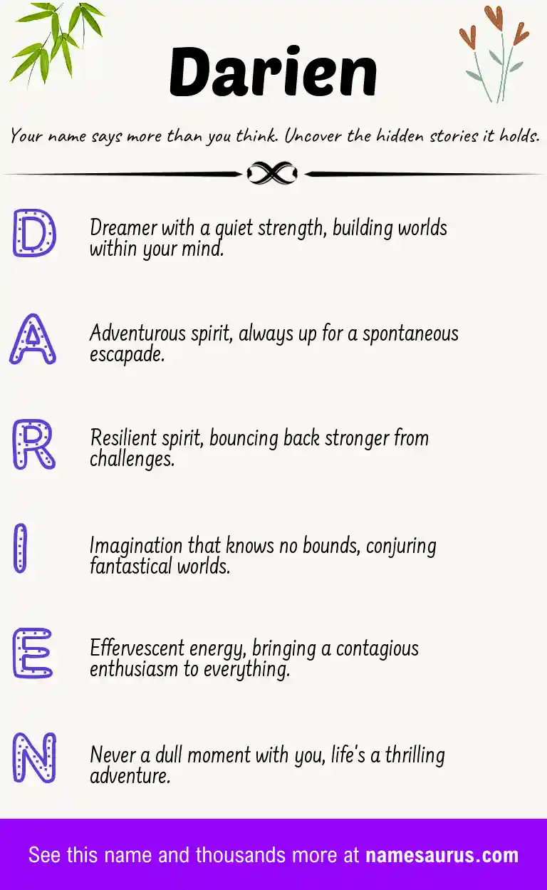 Acrostic poem about Darien.