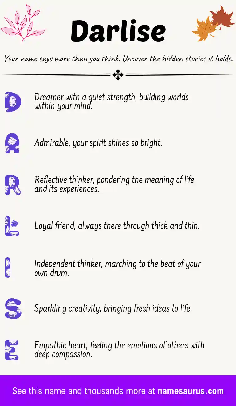 Acrostic poem about Darlise.