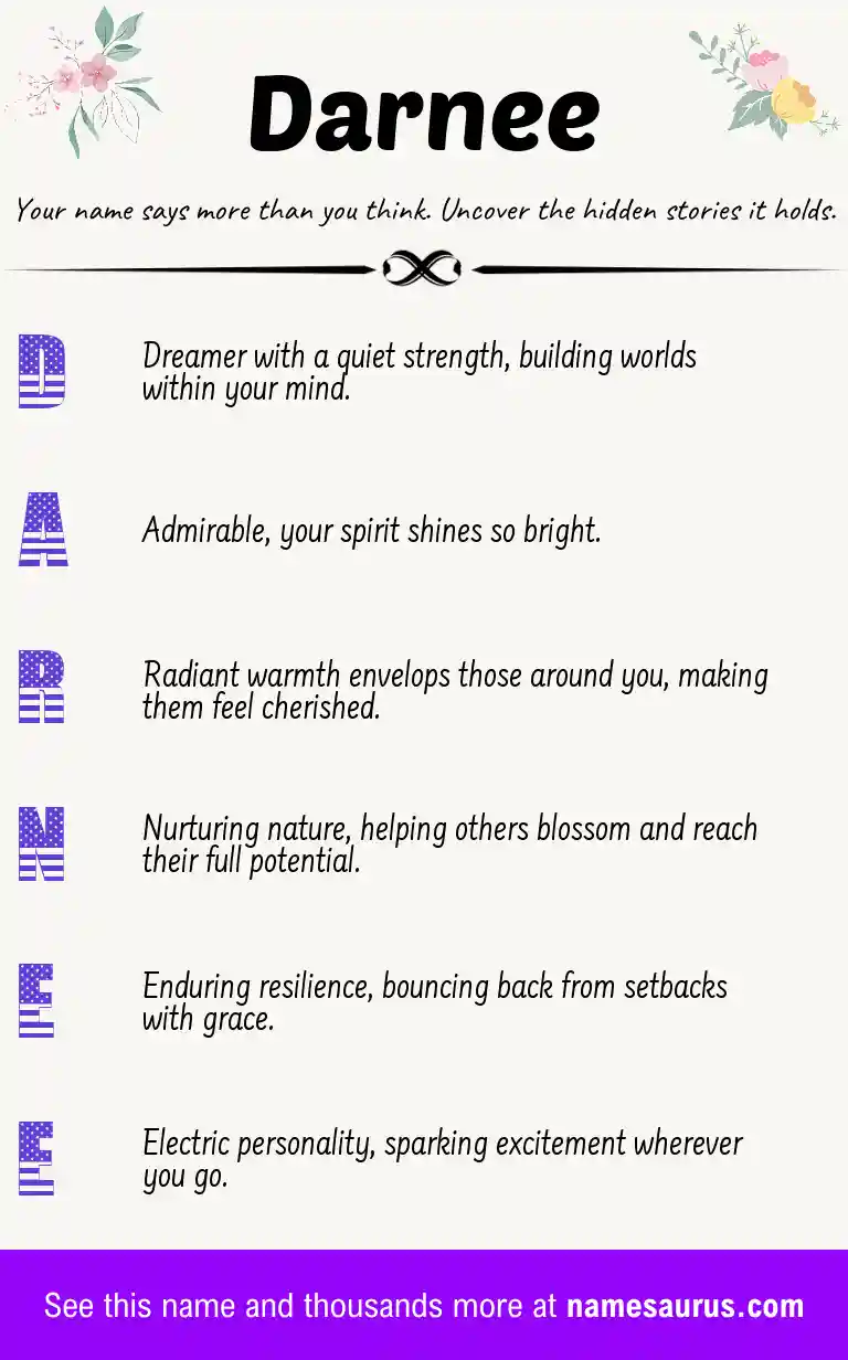 Acrostic poem about Darnee.
