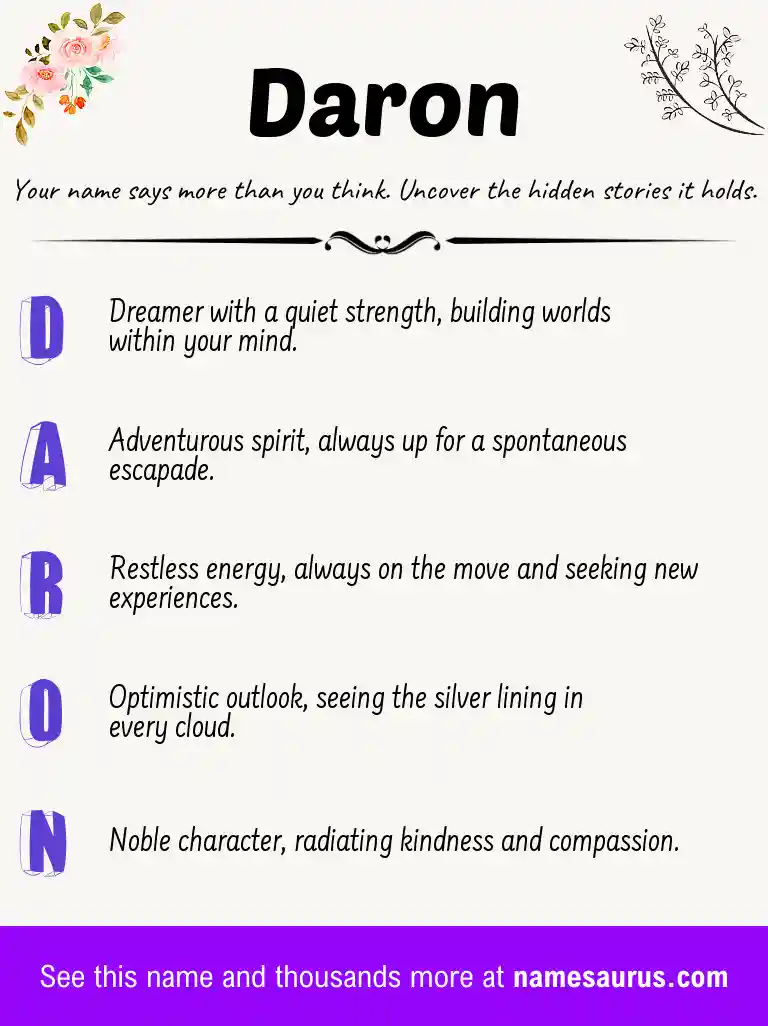 Acrostic poem about Daron.