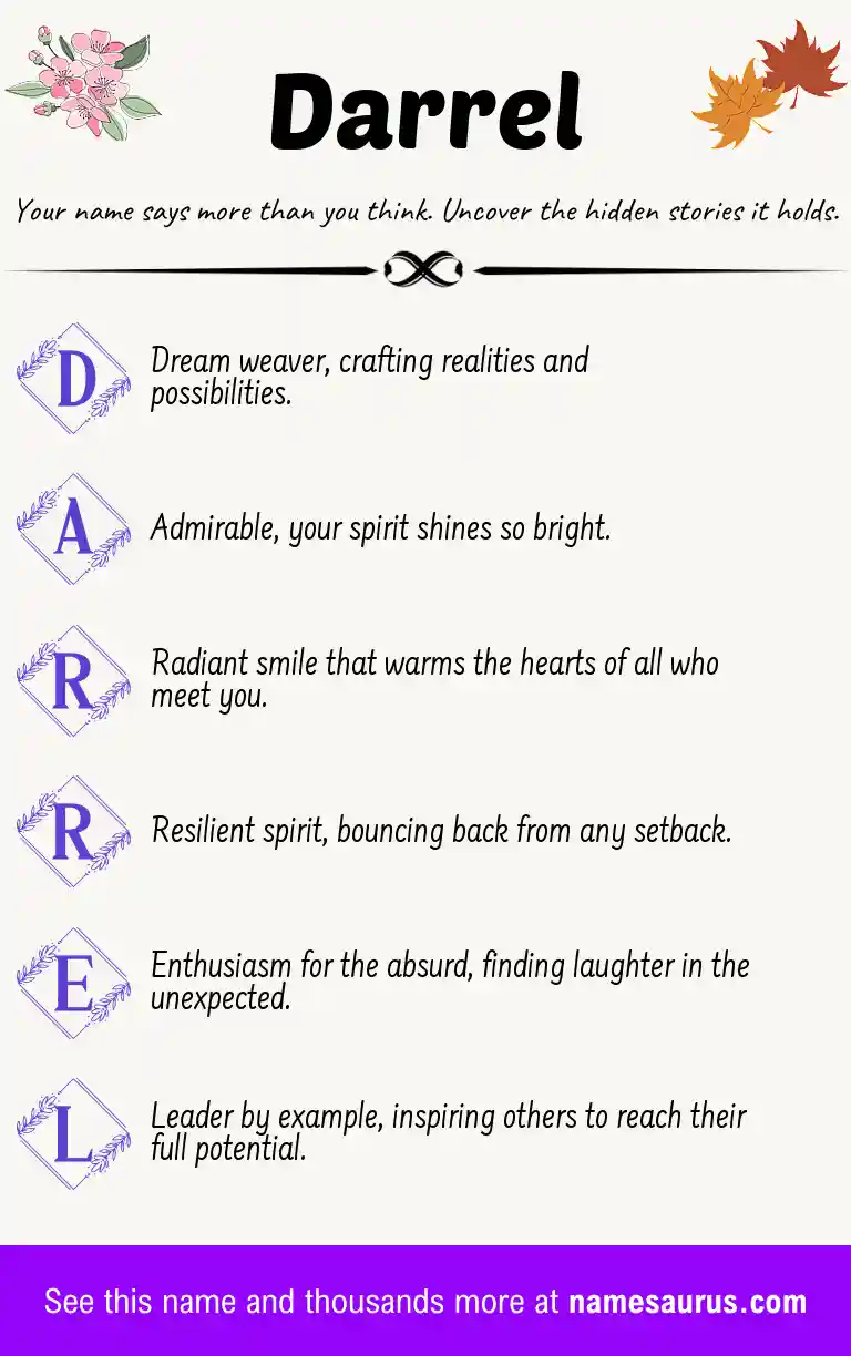 Acrostic poem about Darrel.