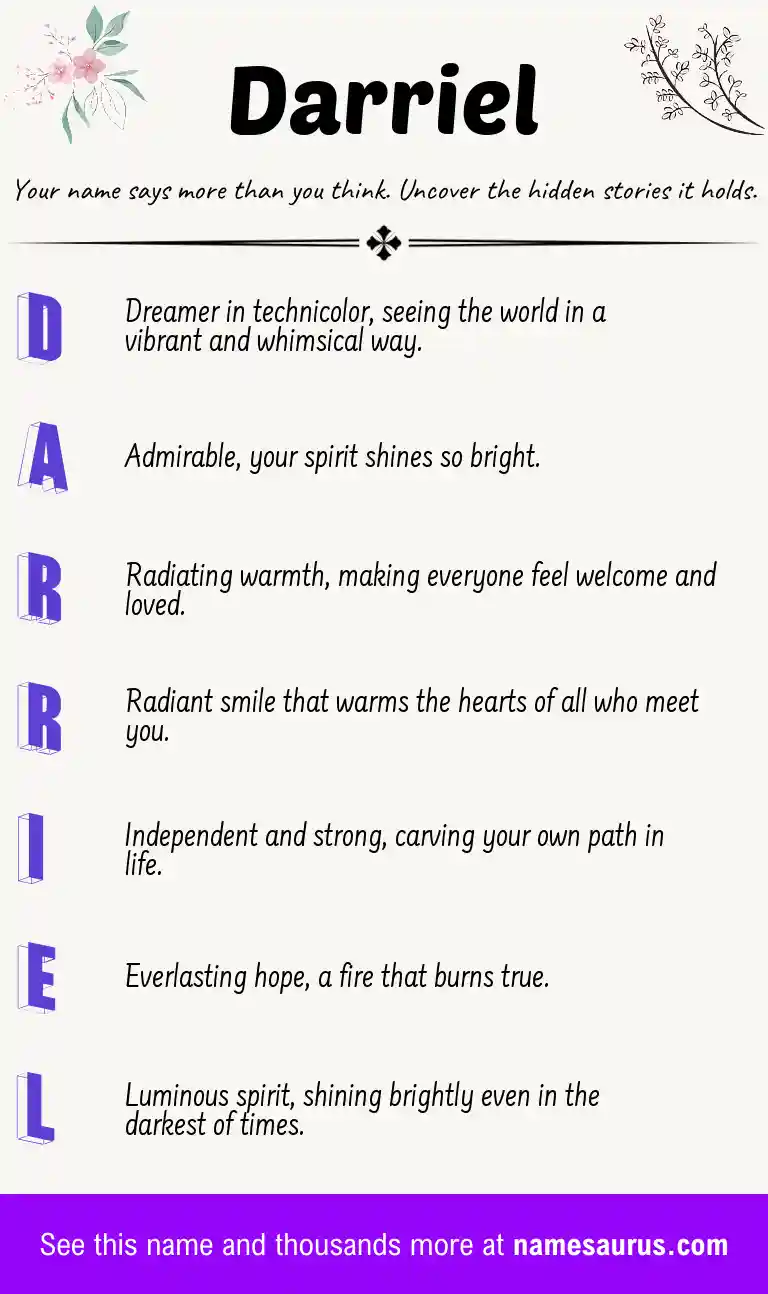 Acrostic poem about Darriel.