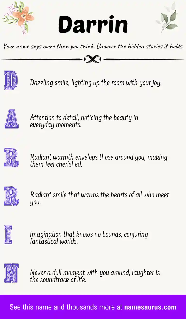 Acrostic poem about Darrin.