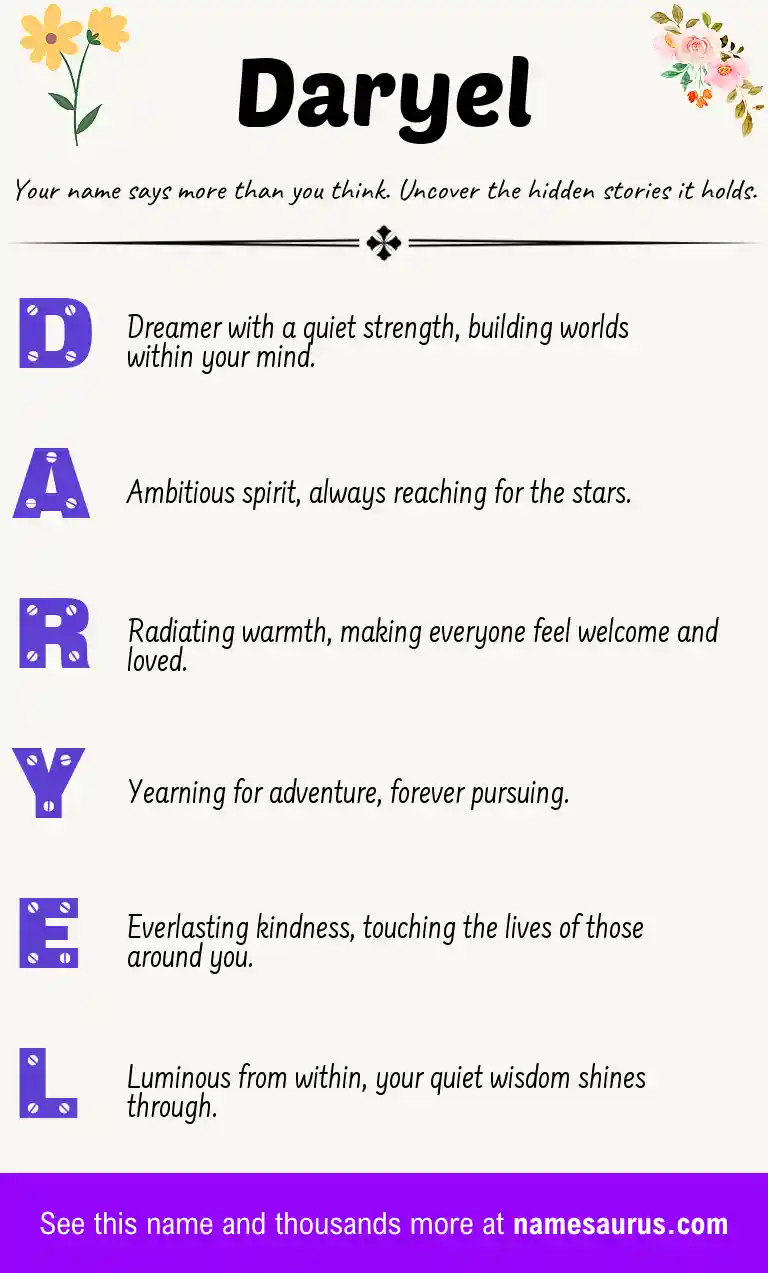 Acrostic poem about Daryel.