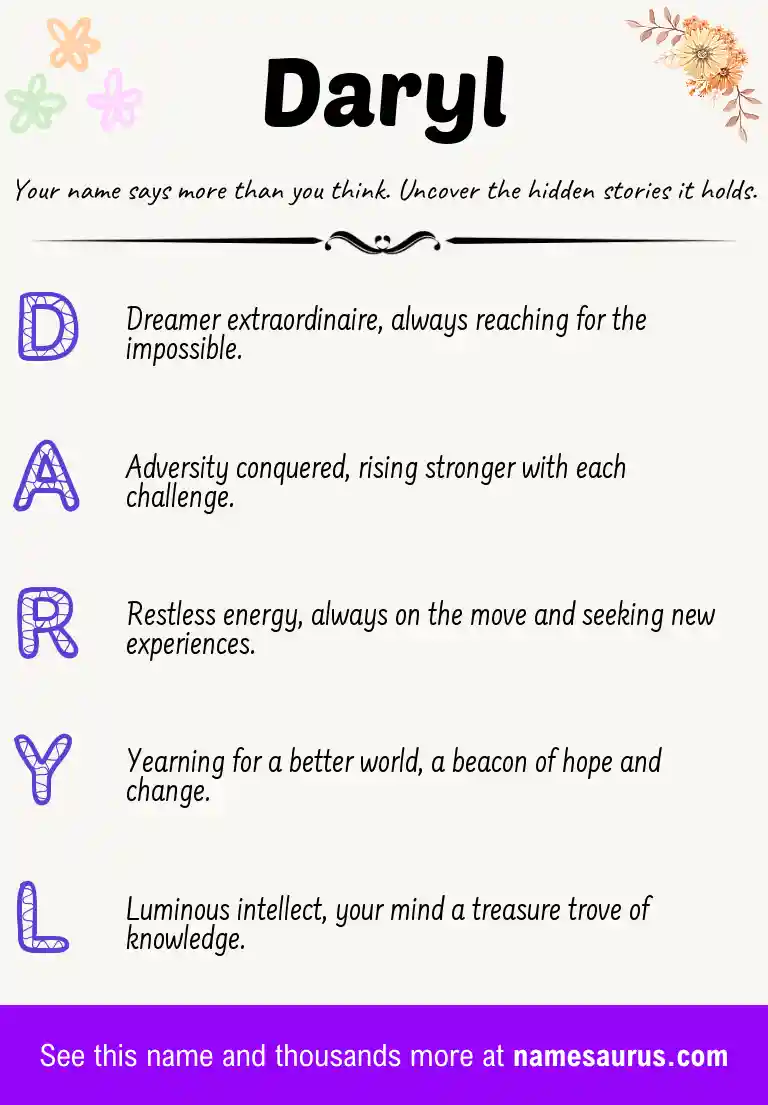 Acrostic poem about Daryl.